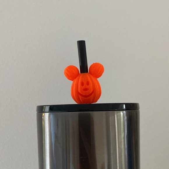 Mickey Mouse pumpkin 3D printed straw topper water cup accessory orange - Picture 1 of 13